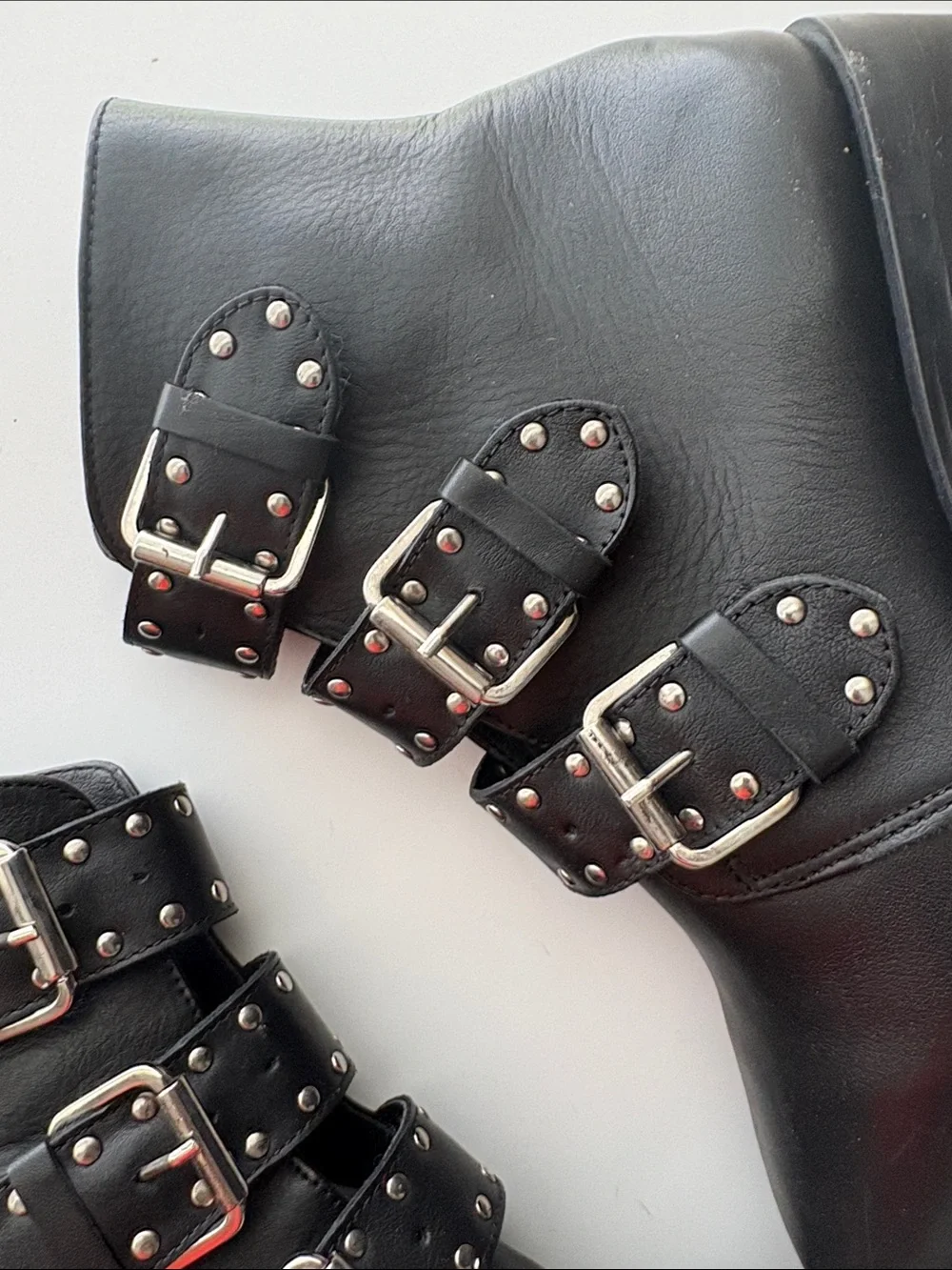 Steven Women's Black Studded Buckle Ankle Boots Size 8.5